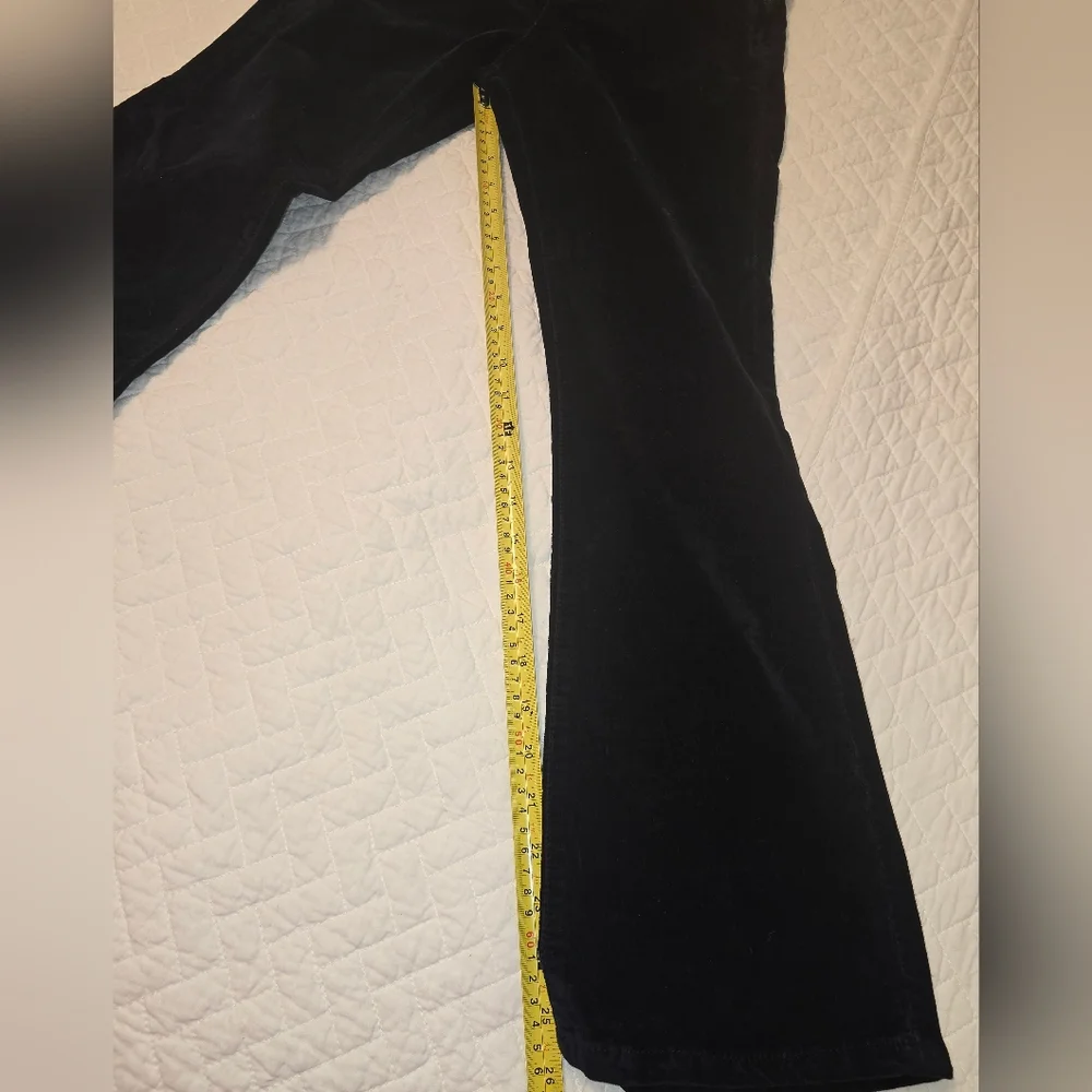 Free People In My Feelings Black Velvet Crop Flare Pants Size XS - Picture 10 of 13